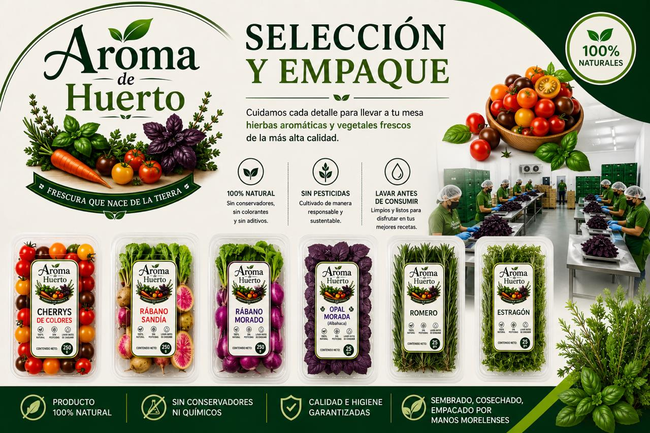 Proceso de selección y empaque Aroma de Huerto